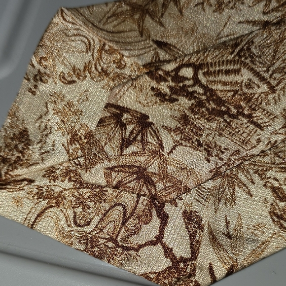 (J28) Handmade Classic Beige and Brown Men's Tie - Picture 3 of 4